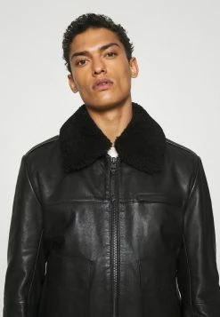 HUGO LYAN - Veste En Cuir - Black -Pas Cher Hugo Boutique 4191d0209a864390842dd44593839f81