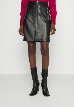 HUGO LURELA - Jupe En Cuir - Black