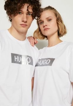 HUGO DIRAGOLINO METALLIC UNISEX - T-shirt Imprimé - White/silver -Pas Cher Hugo Boutique a5630ba11c7c45f0af932d6c6d7b460a