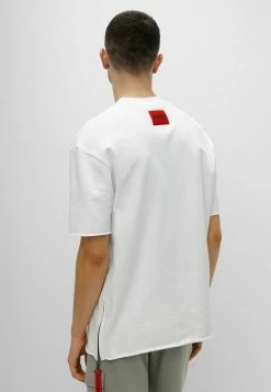 HUGO DWHITE - T-shirt Basique - White -Pas Cher Hugo Boutique d628f9acbe384fce9eff432b04cc13fa