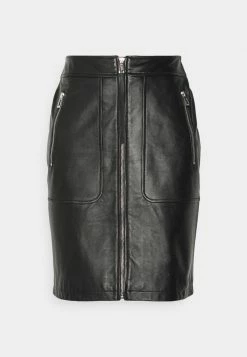 HUGO LURELA - Jupe En Cuir - Black -Pas Cher Hugo Boutique dabcf261ff554efba78d0838f2e5f5d1