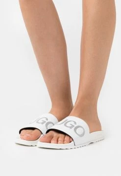 HUGO MATCH SLID - Mules - White/gold