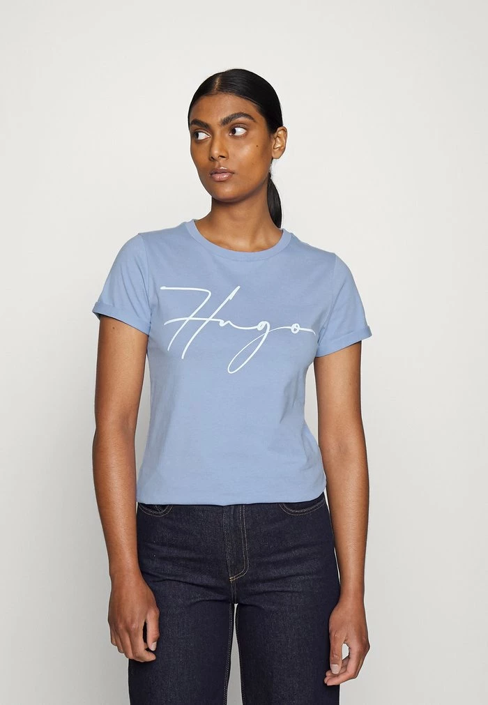 HUGO THE SLIM TEE - T-shirt Imprimé - Medium Blue 1 HUGO THE SLIM TEE - T-shirt Imprimé - Medium Blue