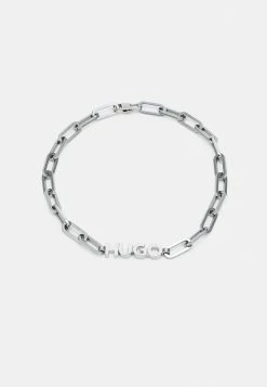HUGO LOGOBOLD NECKLACE UNISEX - Collier - Silver-coloured