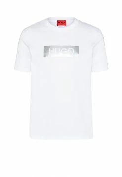 HUGO DIRAGOLINO METALLIC UNISEX - T-shirt Imprimé - White/silver -Pas Cher Hugo Boutique f5dd109378b04988b30e20296ea927a8