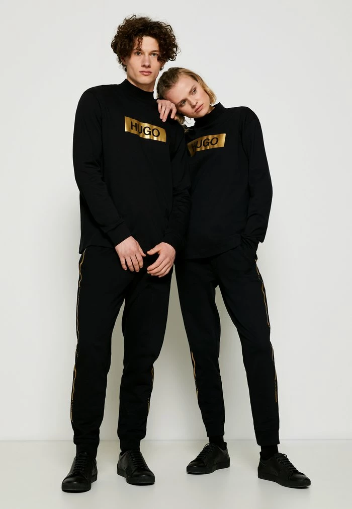 HUGO DISAMU METALLIC UNISEX - T-shirt à Manches Longues - Black/gold 4 HUGO DISAMU METALLIC UNISEX - T-shirt à Manches Longues - Black/gold – Image 4